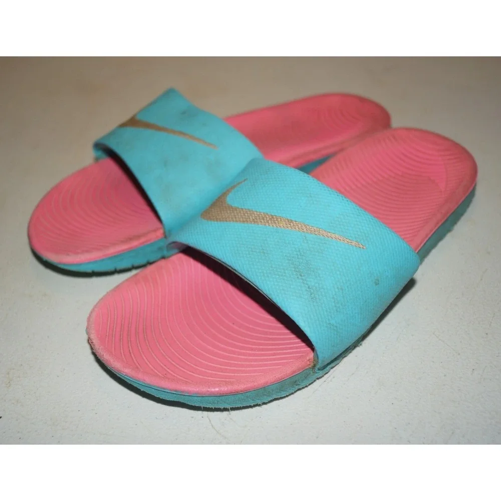 Nike Slip On Slide Sandal Pink Blue Kawa U74